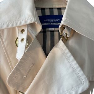 Burberry white leather jacket.